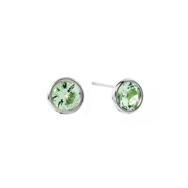 Rosie Pale Green Rhodium Plate Studs