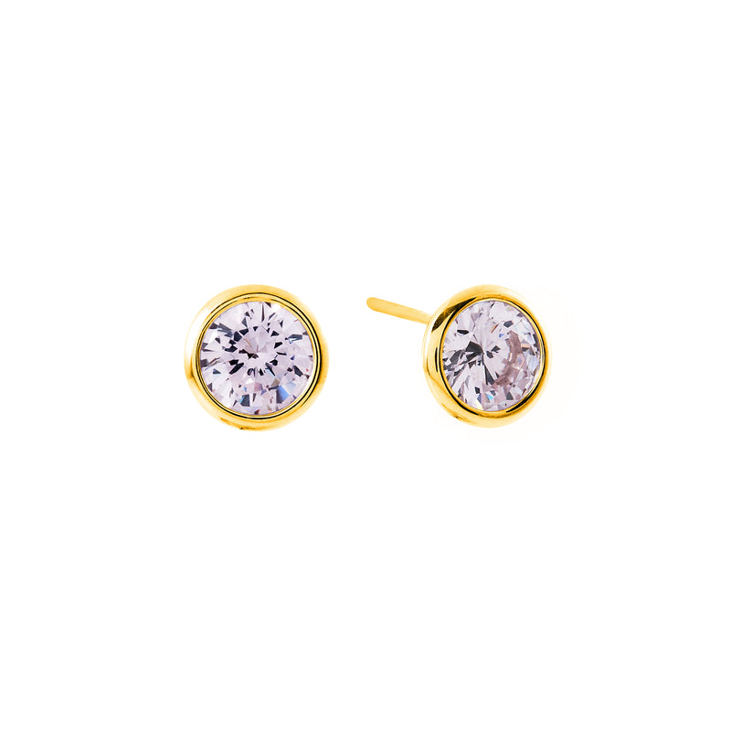 Rosie Pale Pink Gold Plate Studs