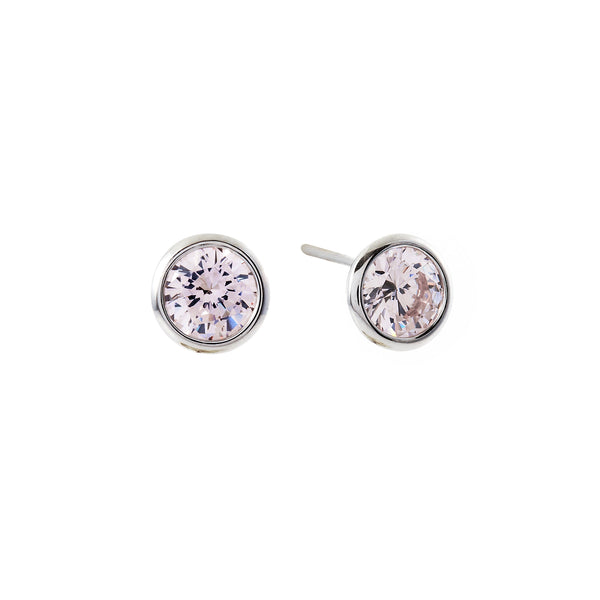 Rosie Pale Pink Silver Studs