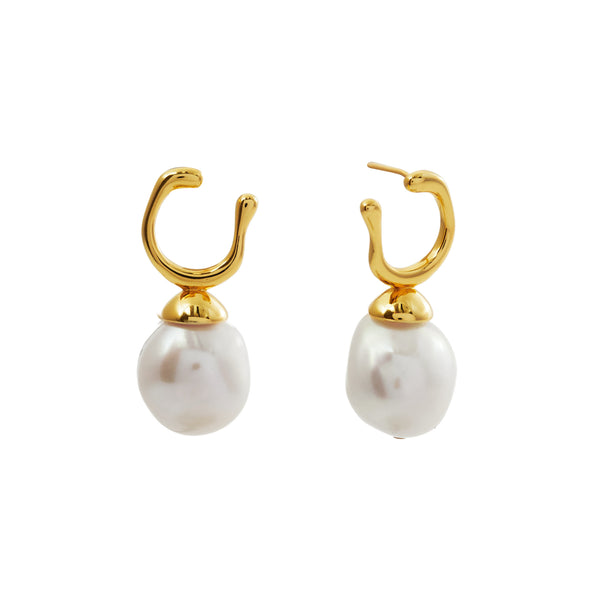 Alice Gold Freshwater Baroque Pearl Earrings