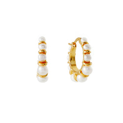 Gigi Gold Freshwater Pearl Hoops