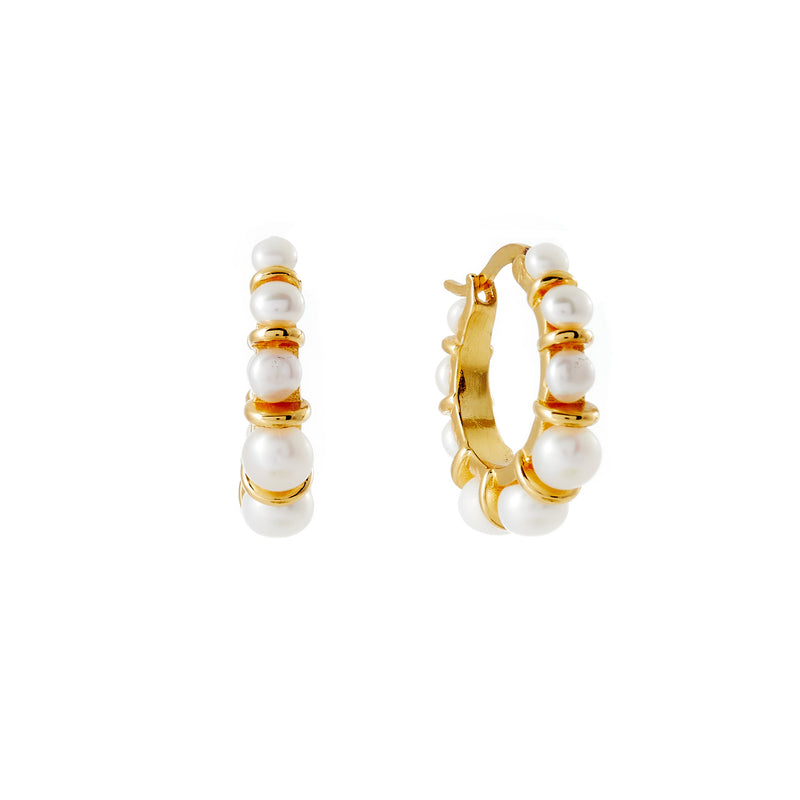 Gigi Gold Freshwater Pearl Hoops