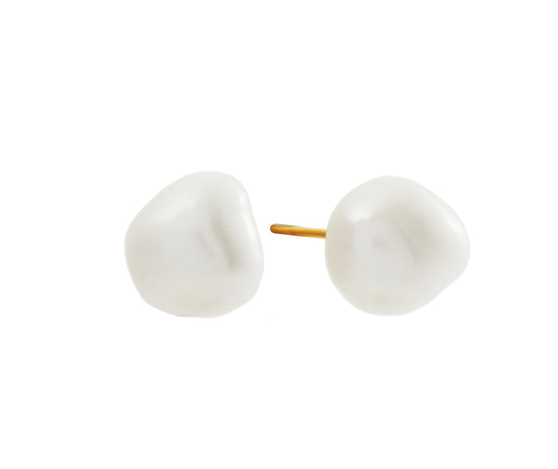 Milla Freshwater Barqoue Pearl Gold Studs