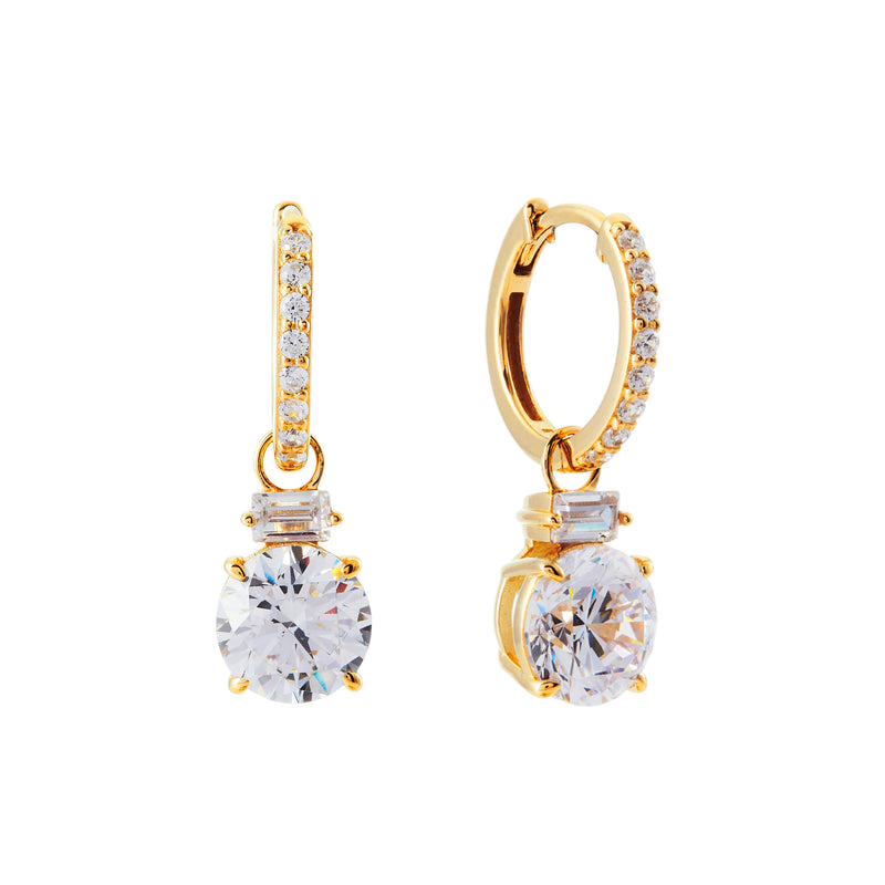 Robyn Gold Cubic Zirconia Drop Earrings