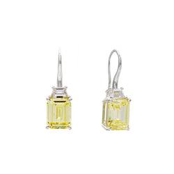 Josephine Canary Yellow & Clear Cubic Zirconia Earrings