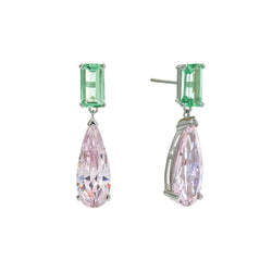Victoria Pink & Green Chandelier Earrings
