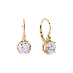 Siobhain Gold Cubic Zirconia Hook Earrings