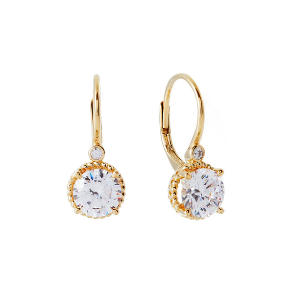 Siobhain Gold Cubic Zirconia Hook Earrings