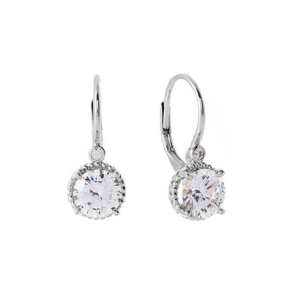 Siobhain Silver Cubic Zirconia Hook Earrings