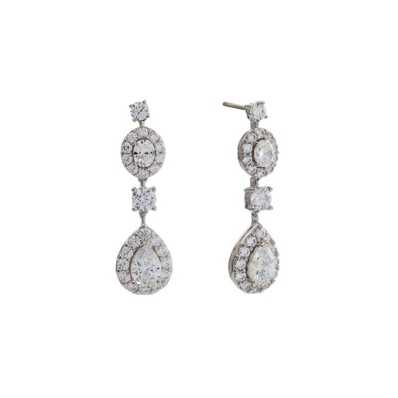 Dahlia Multi Shape Cubic Zirconia Chandelier Earrings