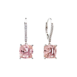 Ariella Pink & Clear Cubic Zirconia Silver Earrings