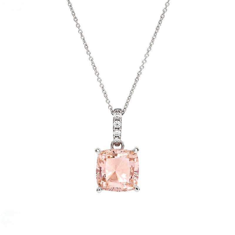 Ariella Pink & Clear Cubic Zirconia Silver Pendant