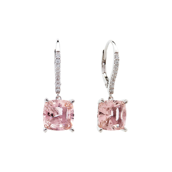 Ariella Pink & Clear Cubic Zirconia Silver Earrings