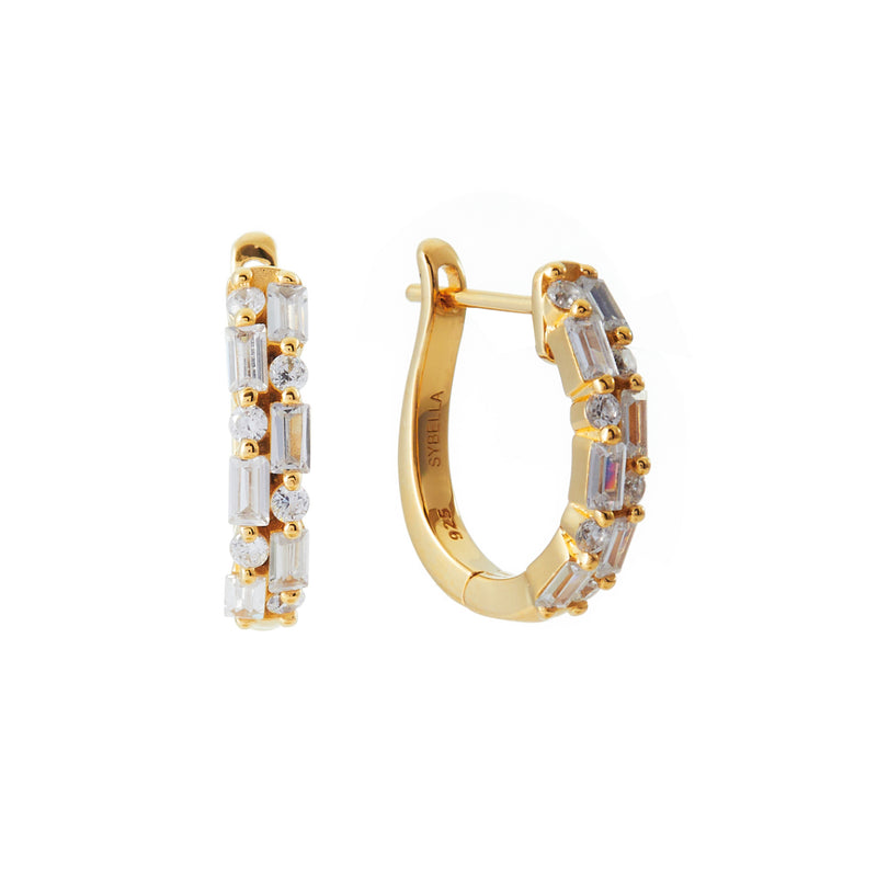 Lucinda Small Gold Cubic Zirconia Hoops