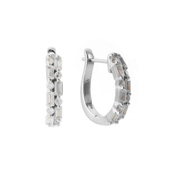 Lucinda Small Silver Cubic Zirconia Hoops