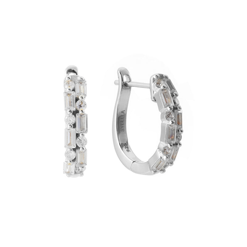 Lucinda Small Silver Cubic Zirconia Hoops