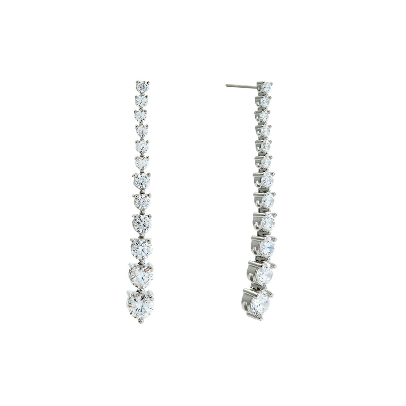 Suzette Silver Cubic Zirconia Chandelier Earrings