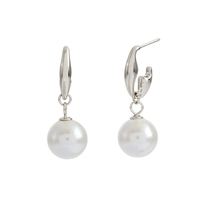 Jean Pearl and Sterling Silver Earrings