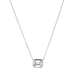 Gabriella Baguette Cut Pendant on Fine Silver Chain