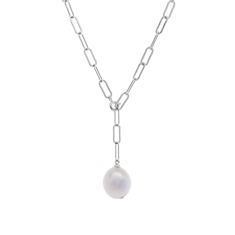 Chelsea Freshwater Pearl Silver Link Necklace