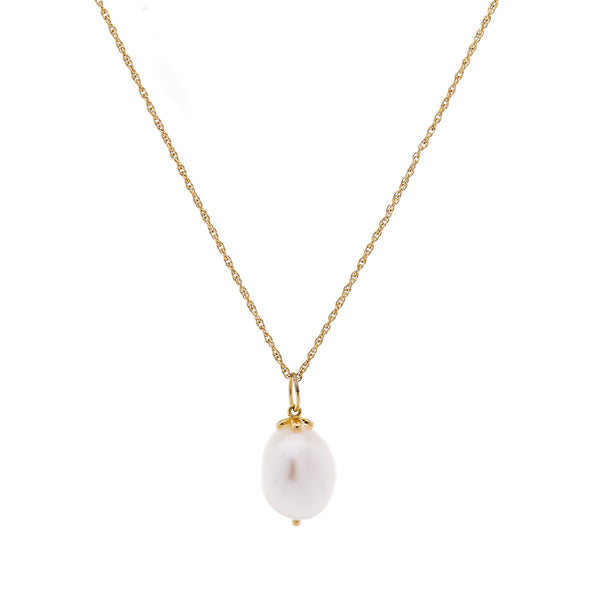 Jessica Freshwater Pearl Pendant on Gold Chain