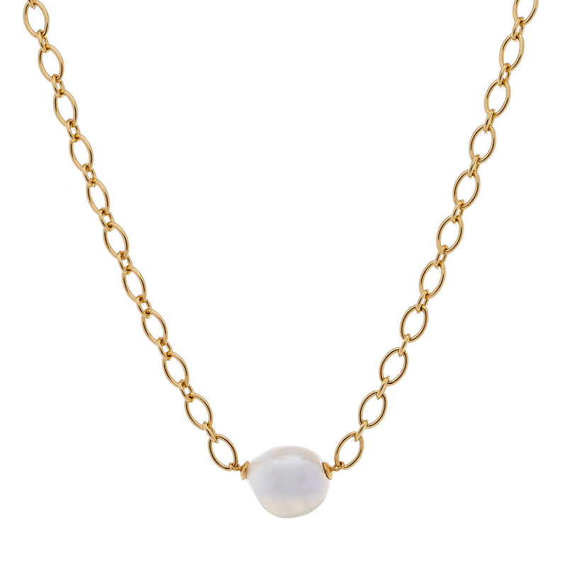 Carmen Freshwater Pearl Gold Cable Necklace
