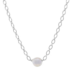 Carmen Freshwater Pearl Silver Cable Necklace