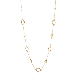 Fiona Gold Oval Chain Long Necklace