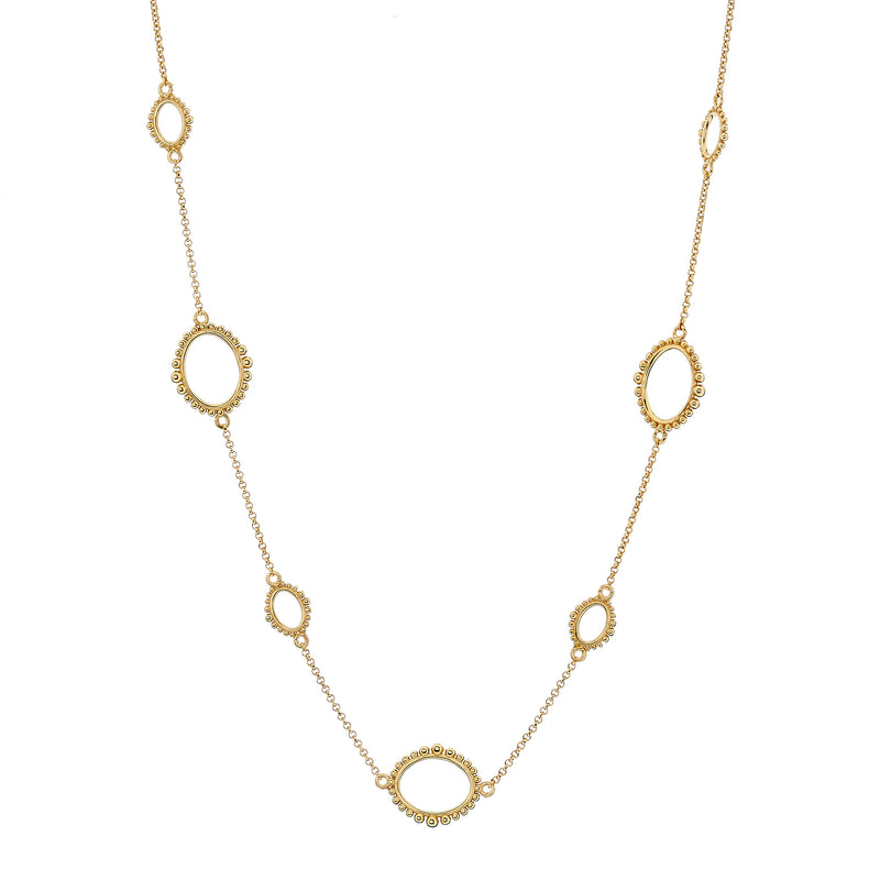 Fiona Gold Oval Chain Short Necklace