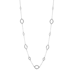 Fiona Silver Oval Chain Long Necklace