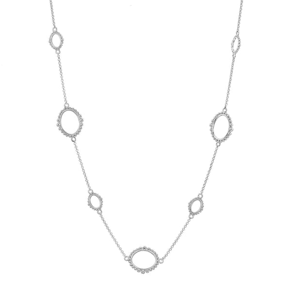 Fiona Silver Oval Chain Short Necklace