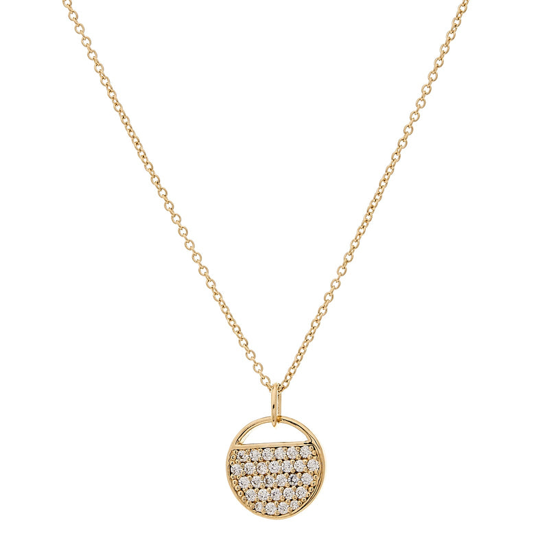 Penny Round Pendant on Fine Gold Plate Chain