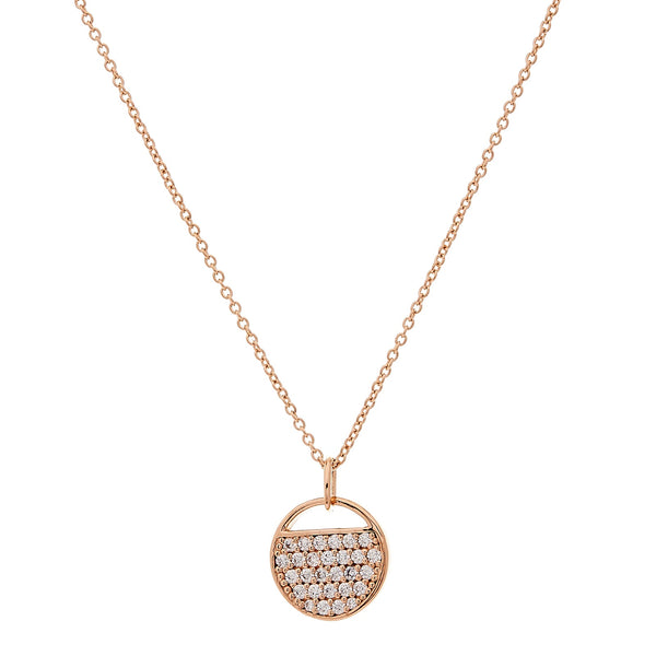 Penny Round Pendant on Rose Gold Plate Chain