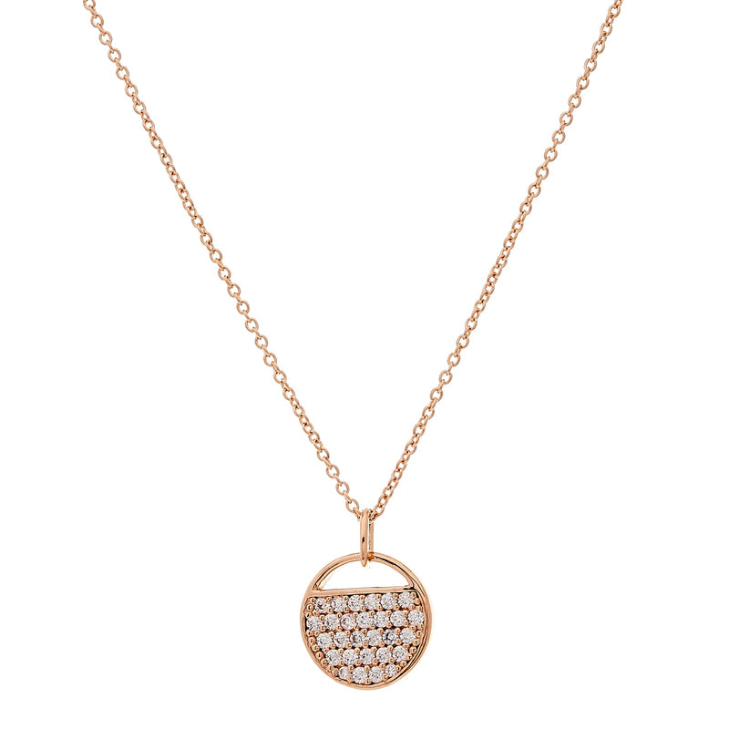 Penny Round Pendant on Rose Gold Plate Chain