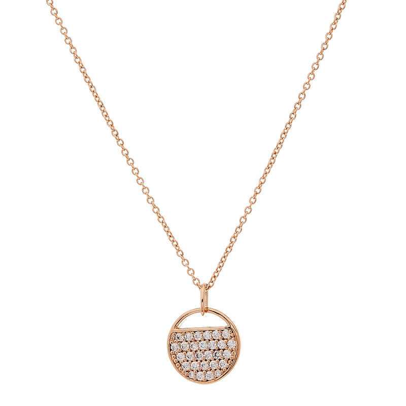 Penny Round Pendant on Rose Gold Plate Chain