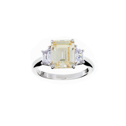 Josephine Canary Yellow & Clear Cubic Zirconia Ring