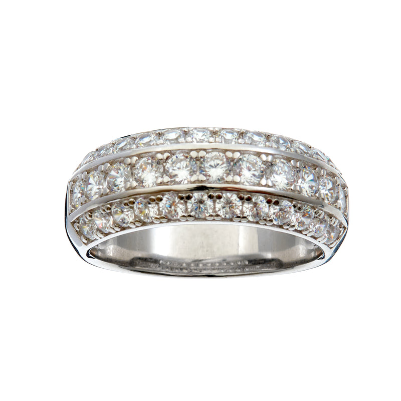 Jessie Rhodium Plate CZ Band Ring