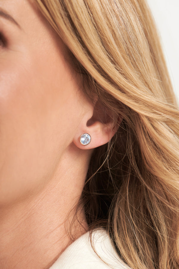 Rosie Pale Blue Silver Studs