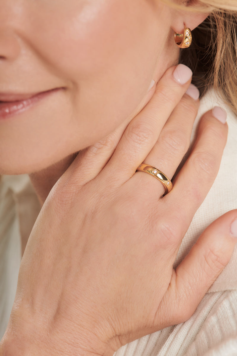 Stardust Gold Plate Star Ring