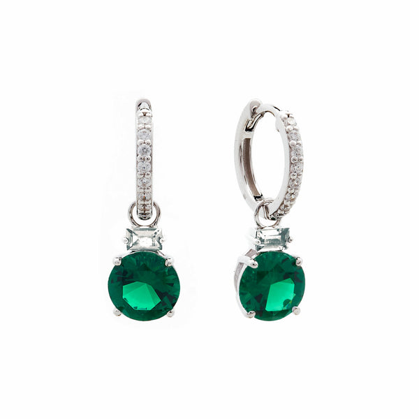 Trixie Green Pendant Hoop Earrings