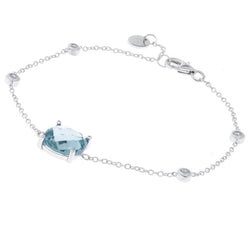 Laverne Rhodium and Topaz Blue Bracelet