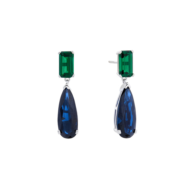 Victoria Green & Blue Chandelier Earrings