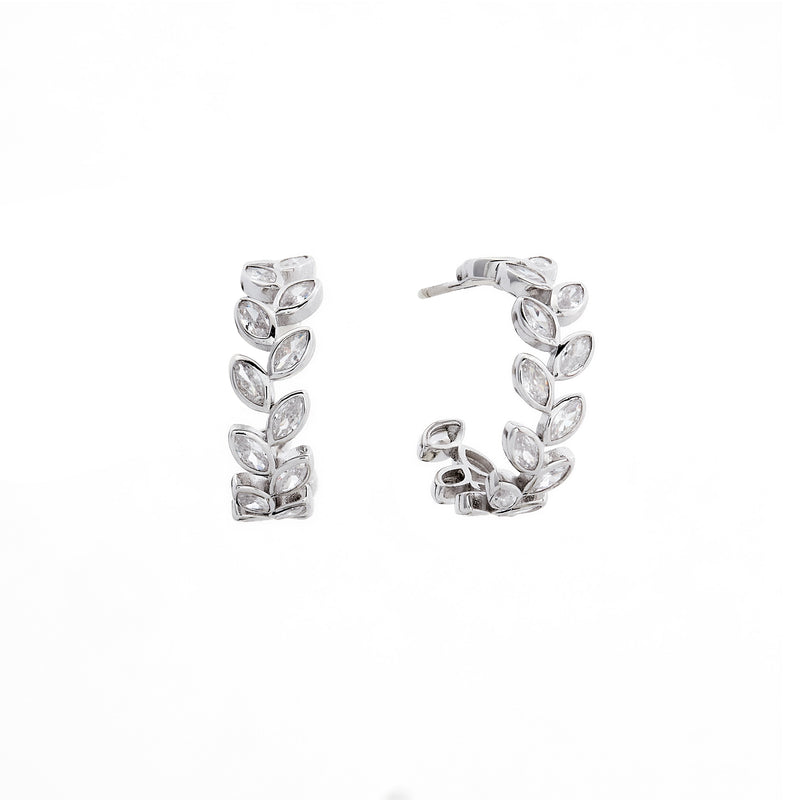 Zimi Silver Leaf Hoops