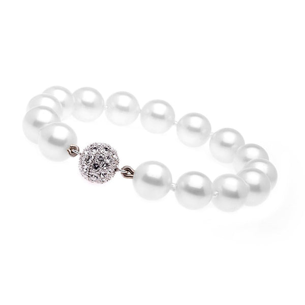 Classic Round Small White Pearl Bracelet