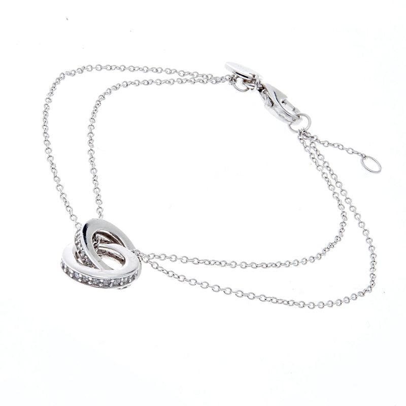 Olympia - Rhodium interlock cubic zirconia double chain & bracelet