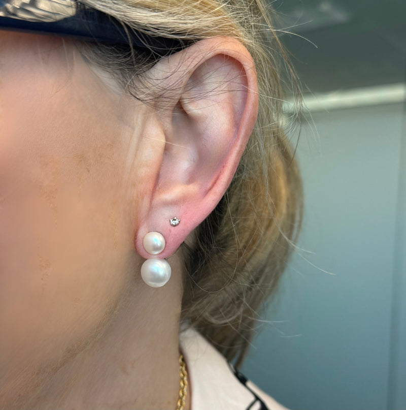 Layla Double freshwater pearl earrings