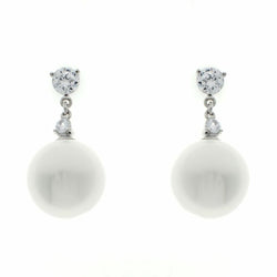 Pearl and cubic zirconia earrings