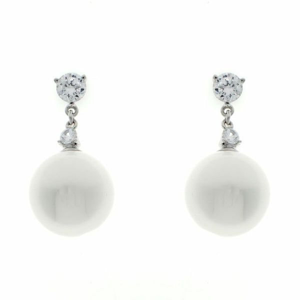 Pearl and cubic zirconia earrings