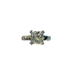 Matilda - Square rhodium cubic zirconia ring