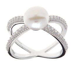 Silver and Freshwater Pearl Ring R7381